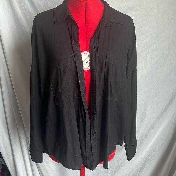 LL11 Aware by Vero moda  button down shirt with double breasted pockets - Picture 1 of 6